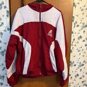 Team Apparel Women's Red and White Varsity Jacket